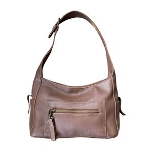 Y2K Vegan Leather Brown Shoulder Bag Hobo Purse Chunky Buckle Desert Boho Bratz